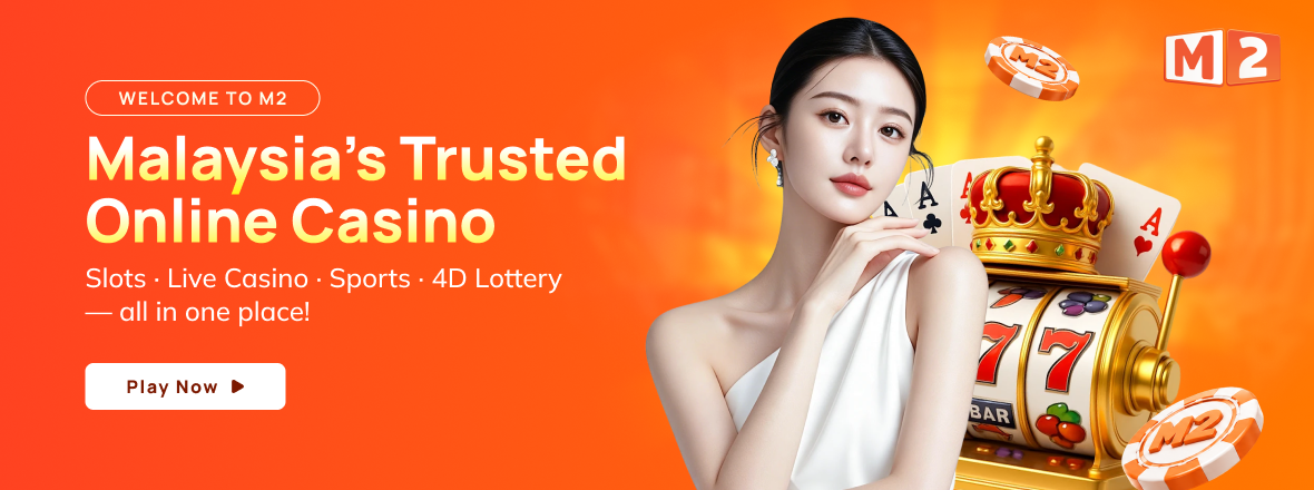 Top 10 Trusted Online Casino Malaysia 2026 37 M2 Malaysia online casino hero showing slots live casino sports and 4D